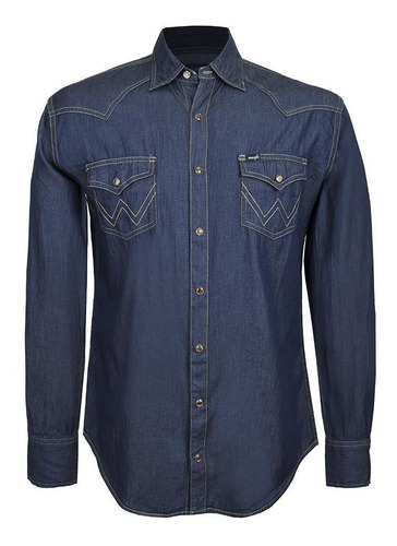 Imagen 1 de 6 de Camisa Vaquera Wrangler Hombre Mezclilla S98