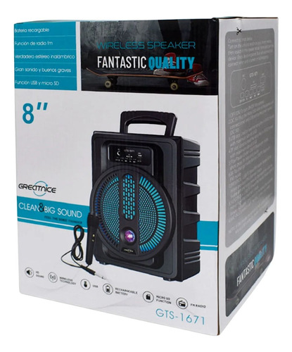 Caixa De Som Bluetooth Portátil Sem Fio De 8 Polegadas