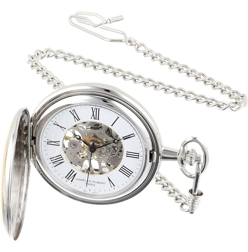Reloj De Bolsillo Mecánico Charles Hubert 3859 De Dos Tonos
