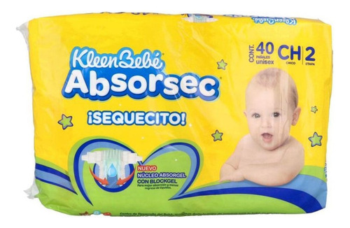 Kleen Bebe Absorsec Unisex Chico Etapa 2 Con 40 Pañales