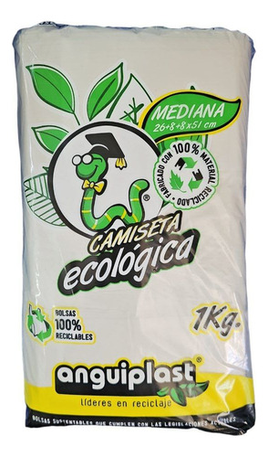 Bolsa Camiseta Ecológica Material Reciclado 5 Paquetes. 