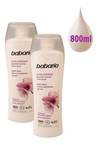 Crema Babaria Body Milk Almendras 2unds - mL a $115