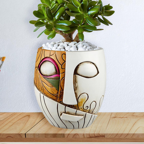 Mz Vaso De Flores Criativo Em Formato De Cabeça Abstrata