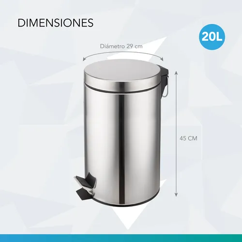 Cesto de basura de acero inoxidable 20 litros sale