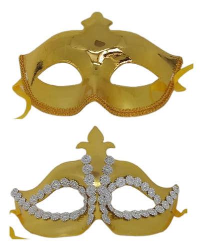 Antifaz Veneciano Metalizado Rigido Mascara Combo X12