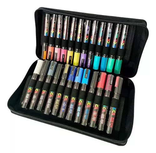 Set Marcadores Posca Uni Estuche X 24 Colores Pc-3m Pc-5m