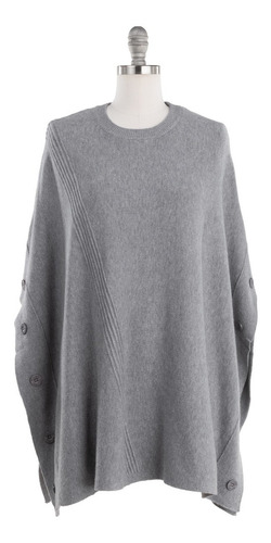 Imagen 3 de 8 de Poncho Capa Cerrado Tejido Fino Estrech Elegante Acanalado.