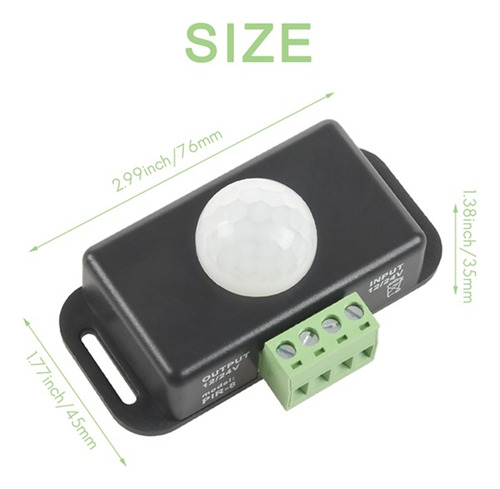 Sensor De Movimiento Pir Ajustable Automático, Dc 12, 24 V,