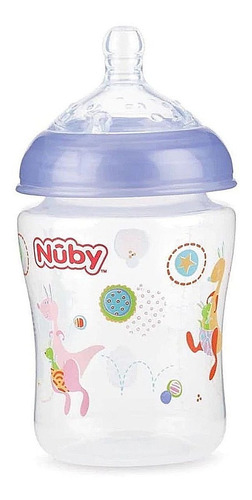 Nuby Mamadera 1193 De Cuello Ancho 0+ De 180ml Verde Agua Color Violeta