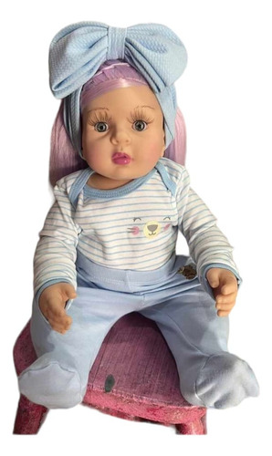 Bebe Gordita Con Cabello Diferentes Colores 50 Cm De Altura