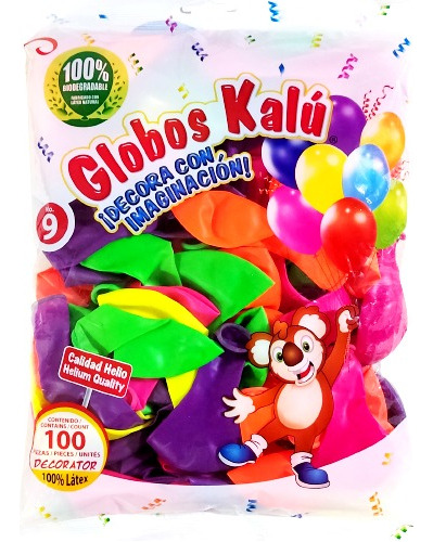 Globos Latex Neón 100 Pz #9 Biodegradables Brillan Luz Negra