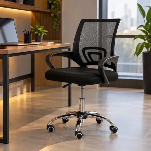 Sweet Studio Cadeira de Escritório Zcod V101 Preta Ergonômica com Enc