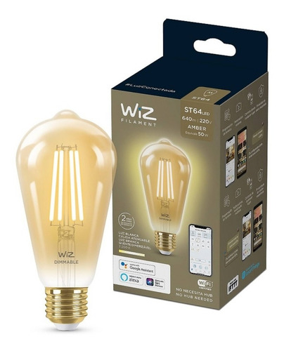 Imagen 2 de 7 de Lampara Led Wiz Wifi Filamento Edison E27 6.9w