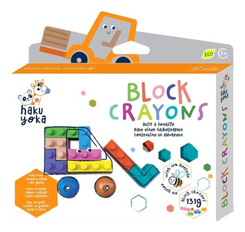 Crayones Motricidad En Bloques Forma Maquina Para Niños