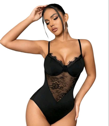 Shein Sxy Body De Tirantes Bustier Con Encaje En Contraste