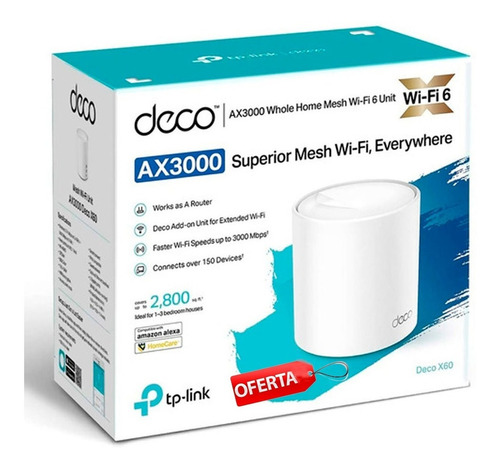 Deco X60 1pack Wi-fi 6 Mesh Para Todo Tu Hogar Ax3000