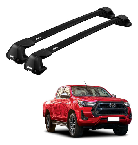 Rack Thule Wingbar Edge Black Hilux Cab. Dupla 2016 Diante