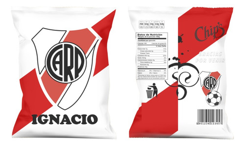 Chip Bag Kit Imprimible Bolsitas Boca Juniors Envioxemail