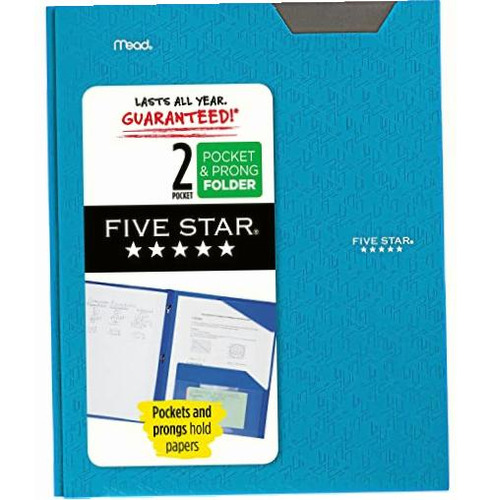 Five Star Advance Carpeta Stay-put, Verde Azulado, 1 Paquete Color Verde azulado