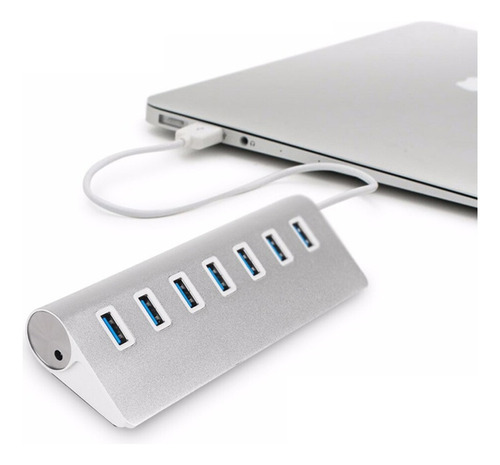 Hub Con 7 Puertos Usb 3.0 De Aluminio Para Mac Y Windows