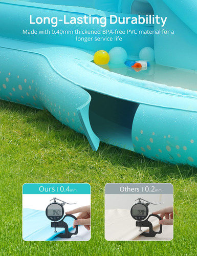 Centro De Juegos Inflable Para Niños Evajoy Con Tobogán De 2
