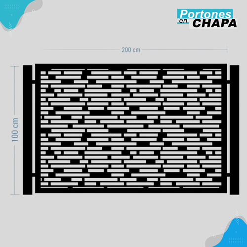 Barandas Balcon 2.00m X 1.00m Chapa Perforada Con Diseño Gris Oscuro