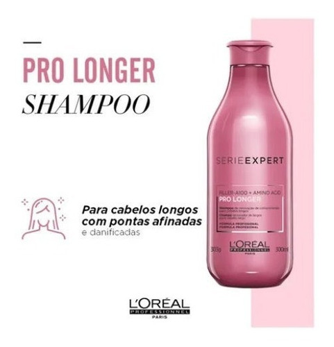 Imagem 2 de 3 de Shampoo Loreal Professionnel Pro Longer- 300 Ml Original