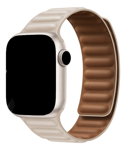 Pulseira Couro Genuíno Magnética Para Applewatch 42/44/45/49