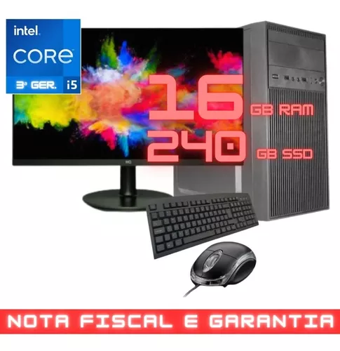 PC Gamer Completo Intel Core i5 Memoria Ram 16GB SSD 240GB Monitor