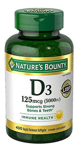 Vitamina D3 125 Mcg, 400 Softgels Nature's Bounty
