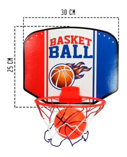 Imagem 2 de 4 de Cesta De Basquete Infantil Com Aro E Bola 30 X25 Cm