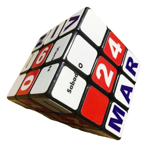 Cubo Rubik 3x3 Calendario Rojo