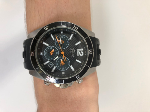Relógio Lacoste Original - Preto Com Cronometro E Data