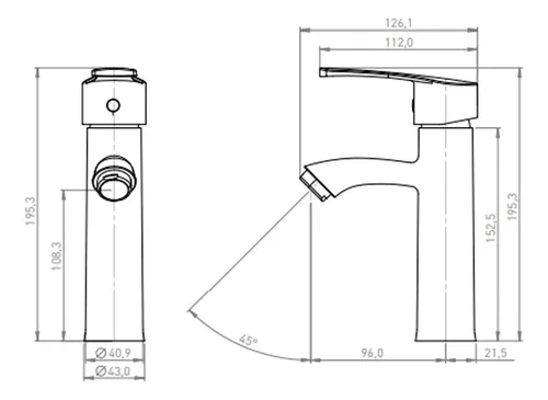 Llave Monomando Lavatorio Alabama Pmb