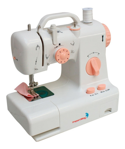 Imagem 2 de 6 de Máquina de costura reta Importway IWMC-501 portátil branca 110V/220V