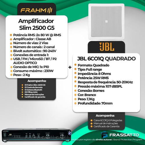 Som Ambiente Clinicas Lojas Bluetooth Usb + 12 Arandelas Jbl