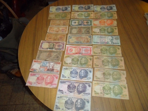 Antiguos 28 Billetes De La Republica Oriental Del Uruguay