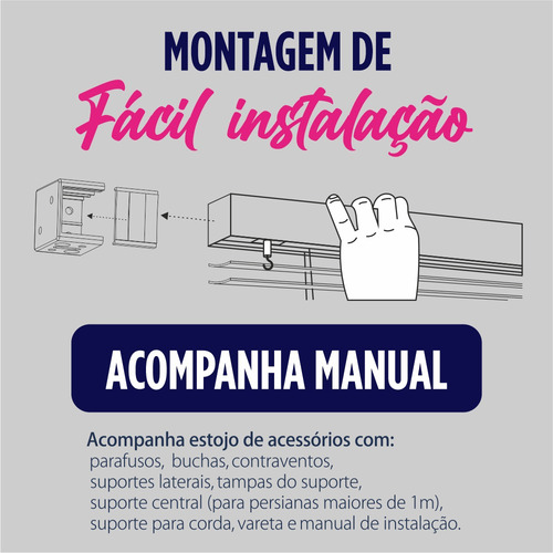 Cortina Persiana Horizontal Cinza Atlas 100 X 1,30