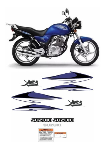 Kit Adesivos Suzuki Yes 125 2008 Azul 10201