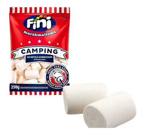 Marshmallow Para Assar Camping Fini 250gr - Kit Com 3
