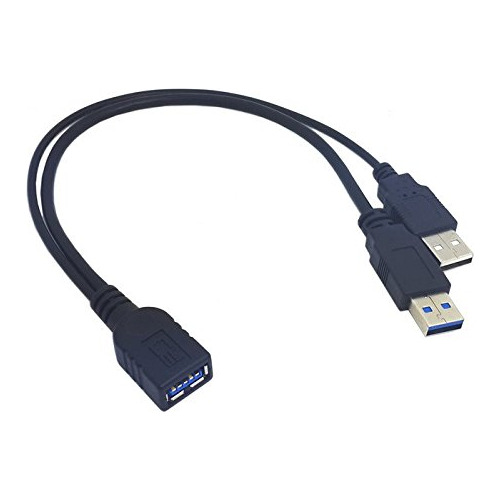 Cy Usb 3.0 Hembra A Doble Usb Macho Extra Power Data Y Exten
