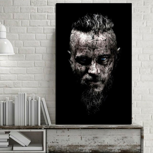 Cuadro Decorativo Series Vikingos Vikings Ragnar (80x50 Cm)