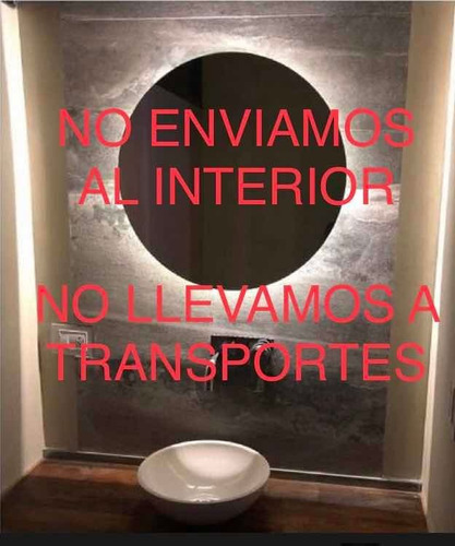 Imagen 2 de 8 de Espejo Luz Led 60 Cm Diam Redondo Para Baño Accesorios Caba
