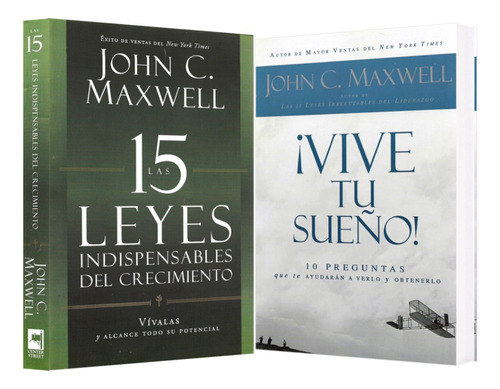 15 Leyes Crecimiento Maxwell Pack 2 Libros + Vive Tu Sueño