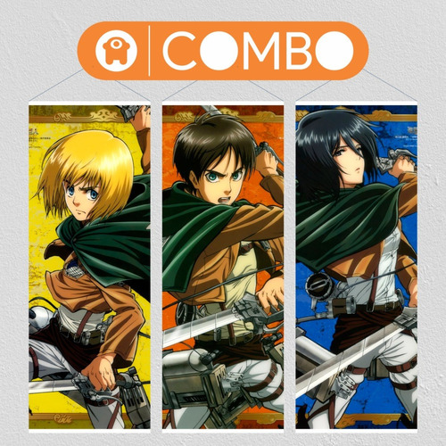 Lona Shingeki No Kyojin Combo Mikasa Armin Eren - Animeras