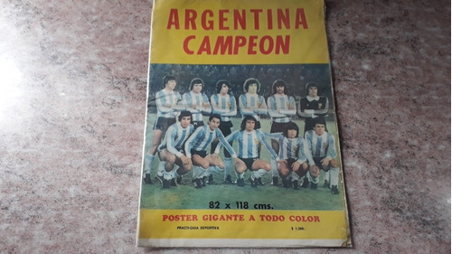 Argentina Campeón Mundial  1978 Reviposter Gigante 82 X 118 