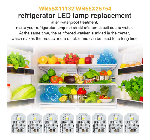 O 8 Unidades De Luz Led Para Refrigerador Wr55x11132