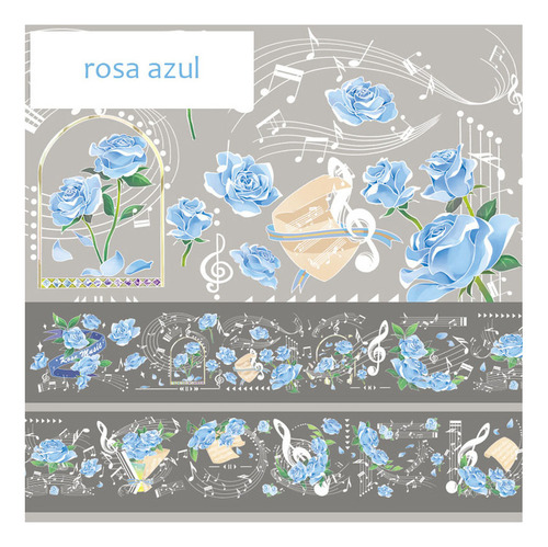 Rosa Azul Flor Diy Pegatinas Hechas A Mano 2pcs Yiyi