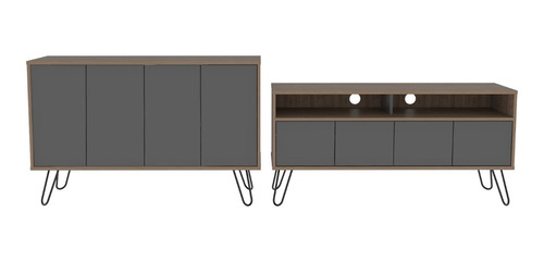 Rack Tv 55 + Bife Vassel - Miel / Plomo