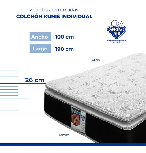 Colchón Kunis King Size + Almohada Osito Sp